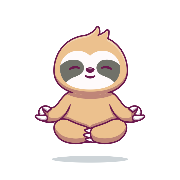 Meditating Sloth as a Yoga